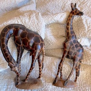 Vintage Wooden Giraffes